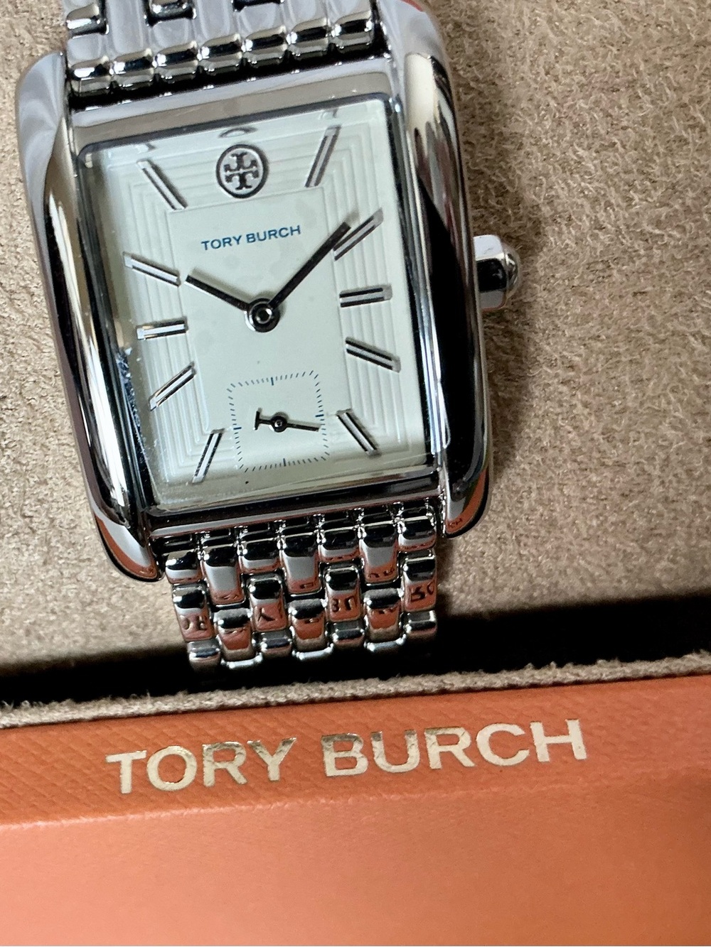Tory Burch Eleanor Silver Stainless Steel Watch TBW1069 NWT Boxed - Picture 8 of 12